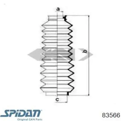 Пыльник рулевой рейки 83566 GKN-Spidan