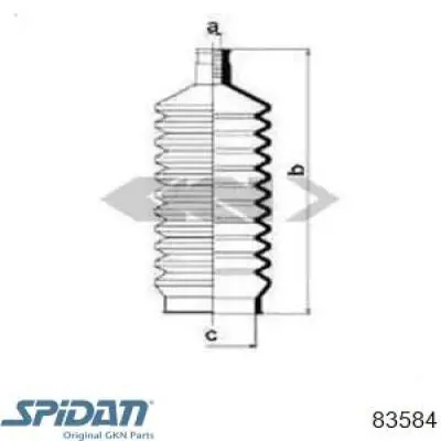 Пыльник рулевого механизма (рейки) левый 83584 GKN-Spidan