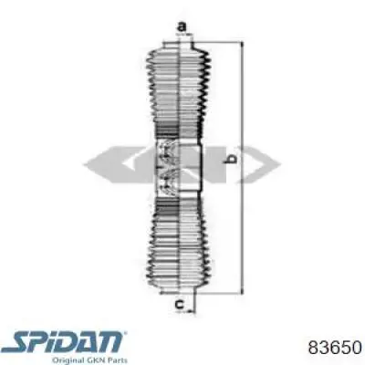 Пыльник рулевой SPIDAN 83650 Пыльник рулевой SPIDAN 83650