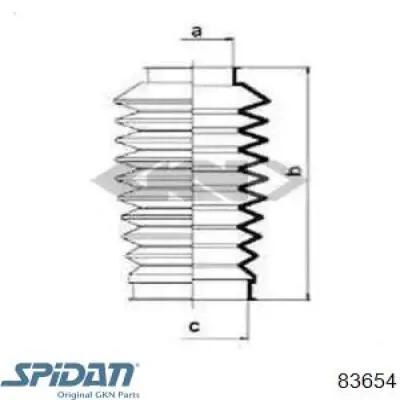 Пыльник рулевой рейки 83654 GKN-Spidan