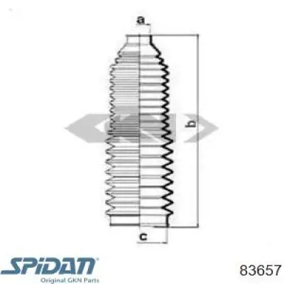 83657 GKN-Spidan пыльник рулевого механизма (рейки левый)