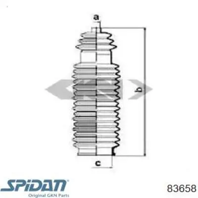 Пыльник рулевого механизма (рейки) левый 83658 GKN-Spidan