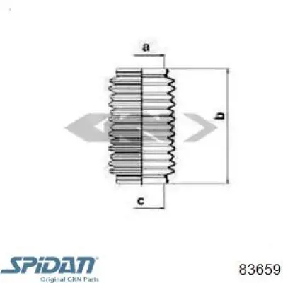 Пыльник рулевого механизма (рейки) правый 83659 GKN-Spidan