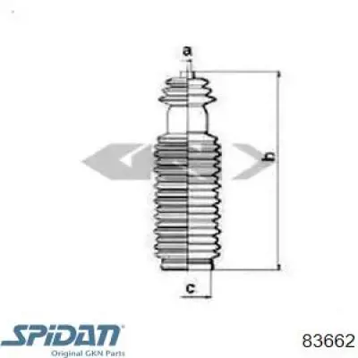 Пыльник рулевой рейки 83662 GKN-Spidan