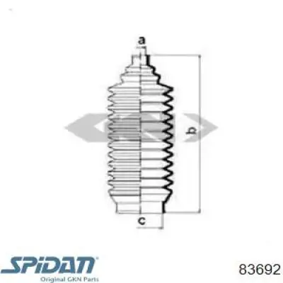 Пыльник рулевой рейки 83692 GKN-Spidan