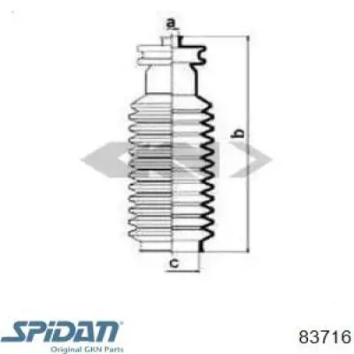 Пыльник рулевого механизма (рейки) левый 83716 GKN-Spidan