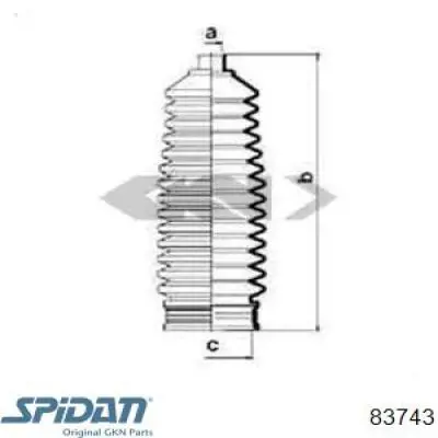 Пыльник рулевой рейки 83743 GKN-Spidan