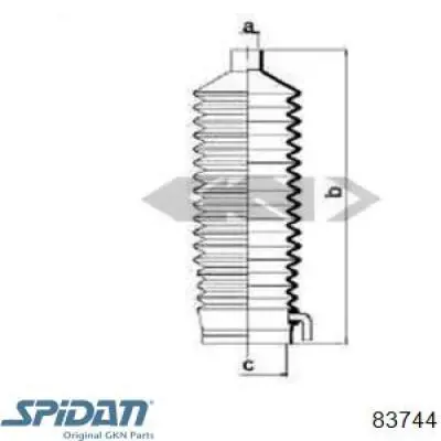 Пыльник рулевой рейки 83744 GKN-Spidan