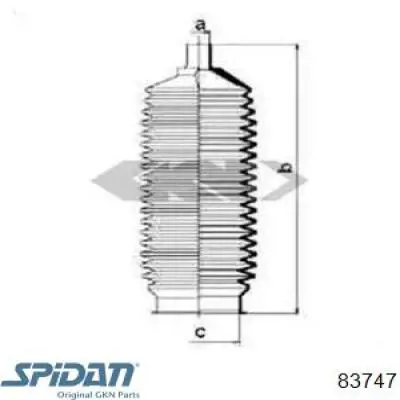 Пыльник рулевой рейки 83747 GKN-Spidan