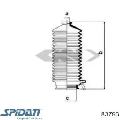 83793 GKN-Spidan пыльник рулевого механизма (рейки левый)