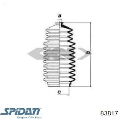 Пыльник рулевого механизма (рейки) левый 83817 GKN-Spidan