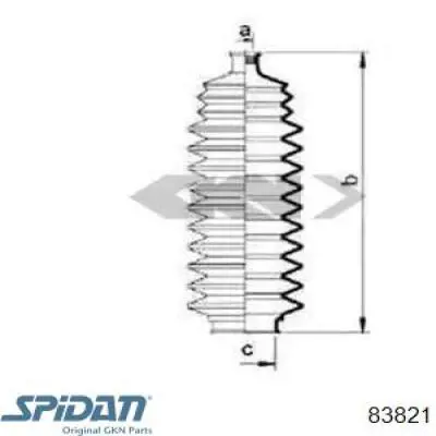 Пыльник рулевой рейки 83821 GKN-Spidan