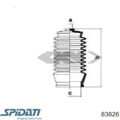 Пыльник рулевой рейки 83826 GKN-Spidan