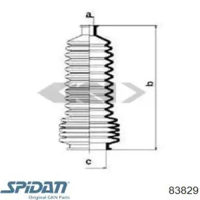 Пыльник рулевого механизма (рейки) левый 83829 GKN-Spidan