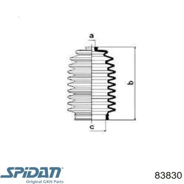 Пыльник рулевой SPIDAN 83830