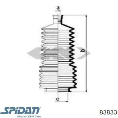 Пыльник рулевой рейки 83833 GKN-Spidan