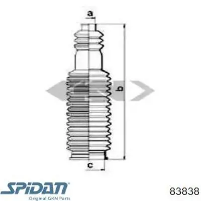 Пыльник рулевого механизма (рейки) левый 83838 GKN-Spidan