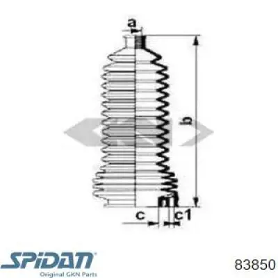 Пыльник рулевой рейки 83850 GKN-Spidan