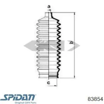 83854 GKN-Spidan пыльник рулевого механизма (рейки левый)