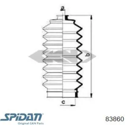 83860 GKN-Spidan пыльник рулевого механизма (рейки левый)