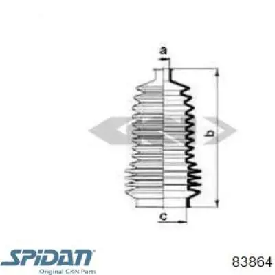 Пыльник рулевого механизма (рейки) левый 83864 GKN-Spidan