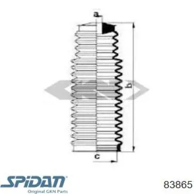 Пыльник рулевой рейки 83865 GKN-Spidan