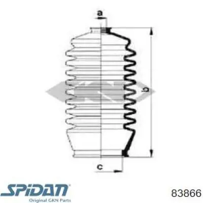 Пыльник рулевой рейки 83866 GKN-Spidan