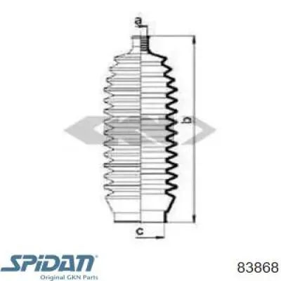 Пыльник рулевой рейки 83868 GKN-Spidan