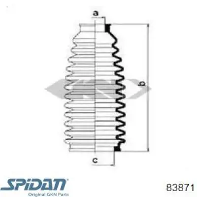 Пыльник рулевой рейки 83871 GKN-Spidan