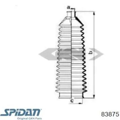 Пыльник рулевой рейки 83875 GKN-Spidan