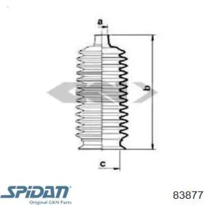 Пыльник рулевой рейки 83877 GKN-Spidan