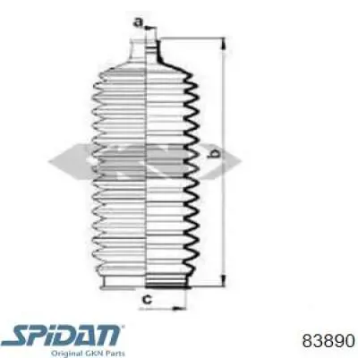 Пыльник рулевой рейки 83890 GKN-Spidan