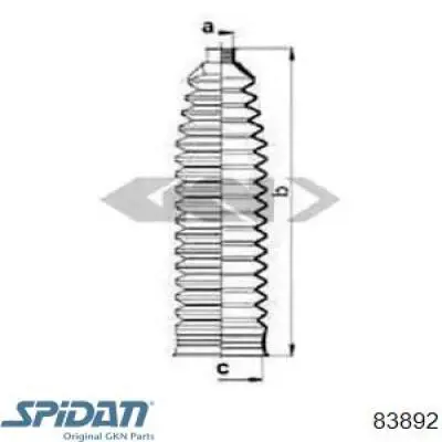 83892 GKN-Spidan пыльник рулевой рейки