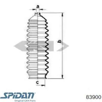 Пыльник рулевой рейки 83900 GKN-Spidan