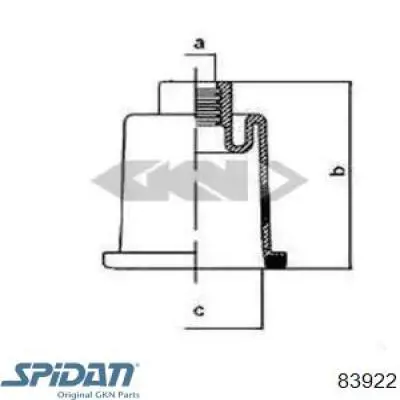 Пыльник рулевого механизма (рейки) правый 83922 GKN-Spidan