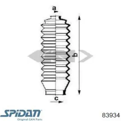 Пыльник рулевой рейки 83934 GKN-Spidan