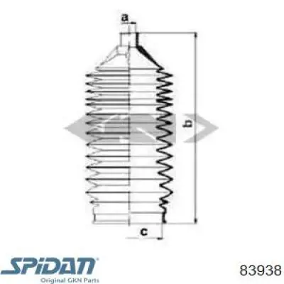 Пыльник рулевой рейки 83938 GKN-Spidan