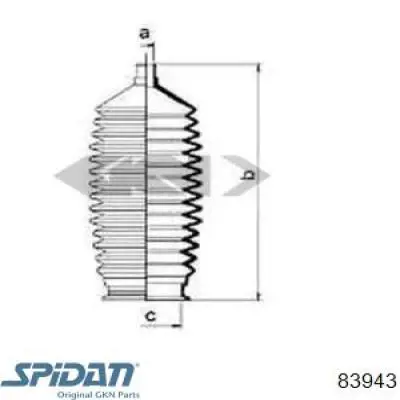 Пыльник рулевого механизма (рейки) левый 83943 GKN-Spidan