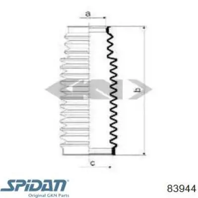 Пыльник рулевой рейки 83944 GKN-Spidan