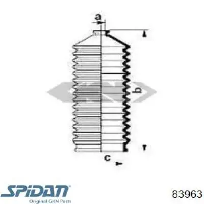 83963 GKN-Spidan Пыльник рулевой тяги