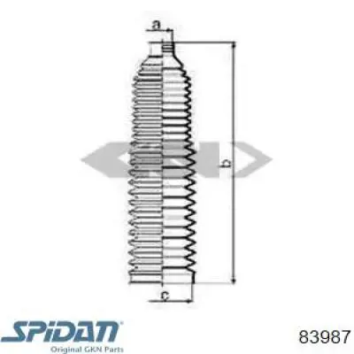 Пыльник рулевого механизма (рейки) правый 83987 GKN-Spidan