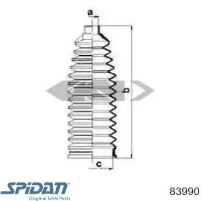 Пыльник рулевой рейки 83990 GKN-Spidan