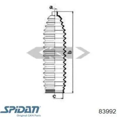 Пыльник рулевой рейки 83992 GKN-Spidan