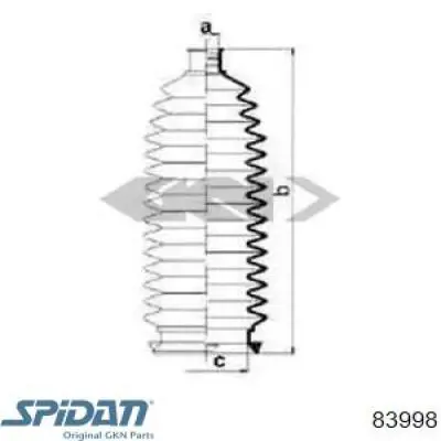 Пыльник рулевой рейки 83998 GKN-Spidan