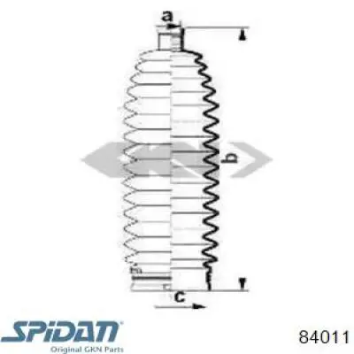 Пыльник рулевой рейки 84011 GKN-Spidan