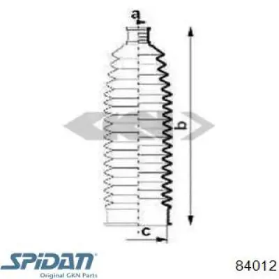 Пыльник рулевой рейки 84012 GKN-Spidan