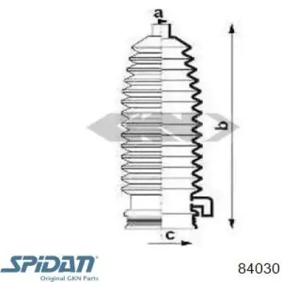 Пыльник рулевой рейки 84030 GKN-Spidan