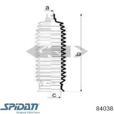 Пыльник рулевой рейки 84038 GKN-Spidan