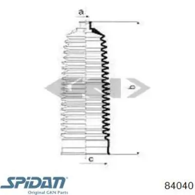 Пыльник рулевой рейки 84040 GKN-Spidan