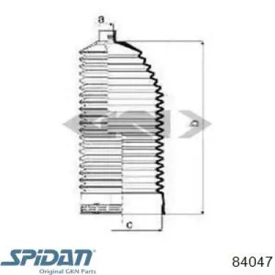 Пыльник рулевого механизма (рейки) правый 84047 GKN-Spidan